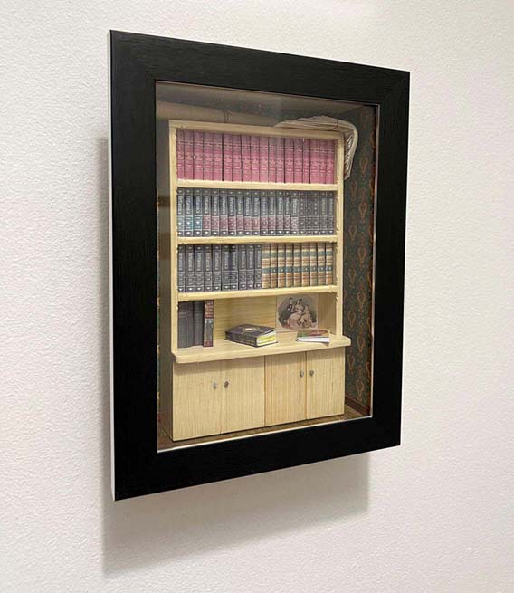 Handmade 3D shadow box miniature wall diorama roombox