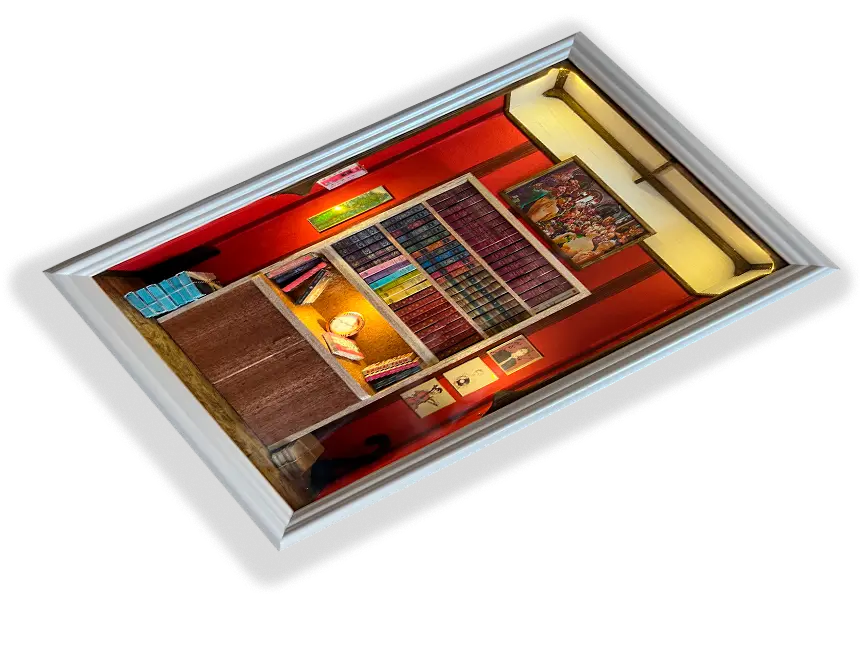 Handmade 3D shadow box miniature wall diorama roombox